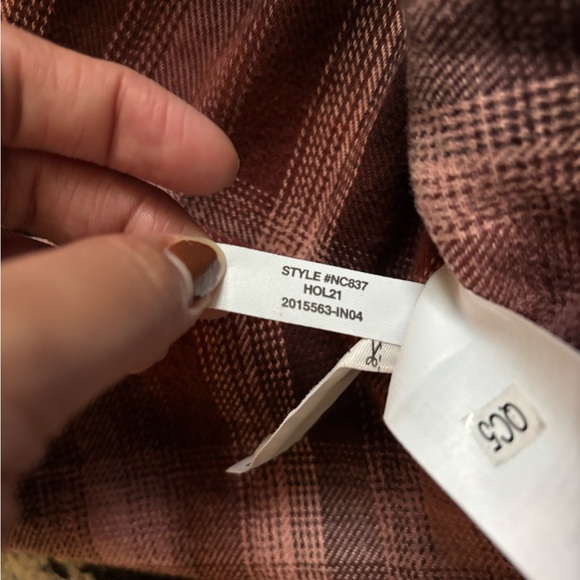 Flannel Oversized Ex-Boyfriend Swing Shirt Buffalo Check Medium - Picture 7 of 8